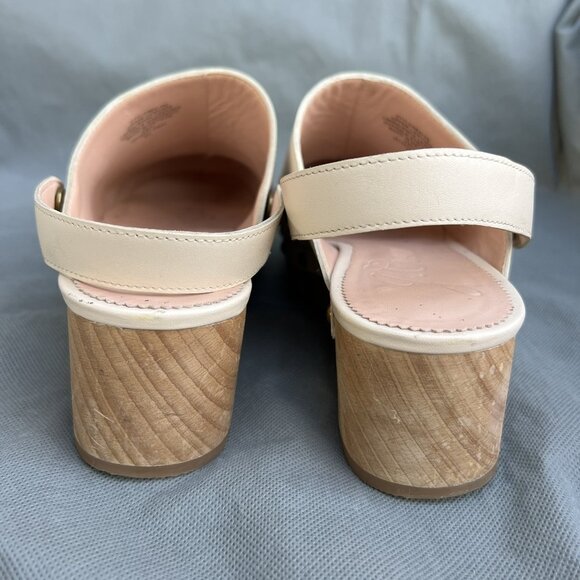J. Crew Women’s Size 9.5 Ivory Grace Leather Convertible Clogs Shoes BA188 - Picture 7 of 13